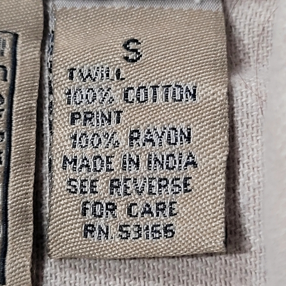 🚨$30 Small Twill 100% Cotton Print 100% Payon Teal Tan Vest & Maxi Skirt - Picture 9 of 9